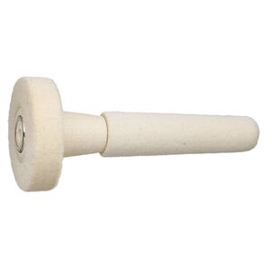 Buff, felt and wood, 4-1/2 inches with 3-inch base and 2x1/2 inch ring buff for polishing rings and bangles. Sold individually.