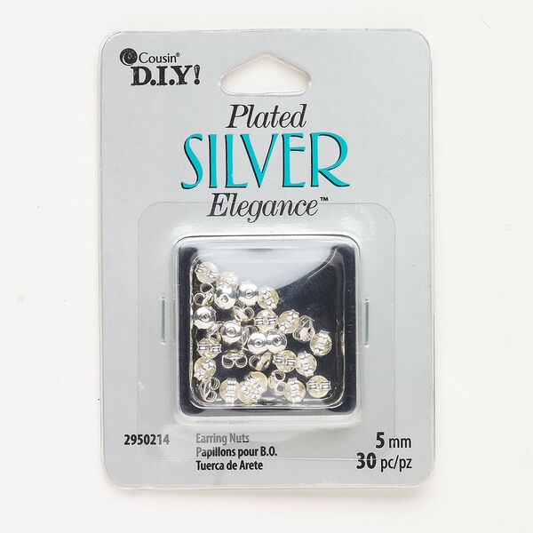 Brass 1pkg30, earnut silver-plated 5mm image number 0