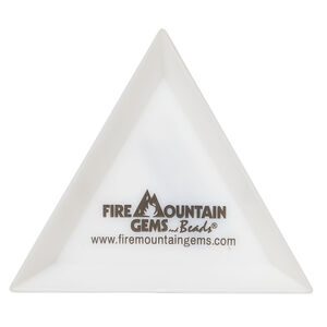 Sorting tray, plastic, white and black, 3x3x3-inch triangle. Sold per 6-piece set.