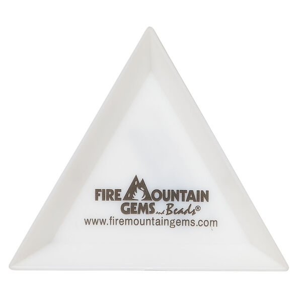 Sorting tray, plastic, white and black, 3x3x3-inch triangle. Sold per 6-piece set. image number 0