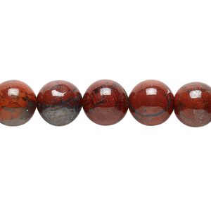 Brecciated jasper 1pkg1, round bead natural 15.5-16 inch 10mm