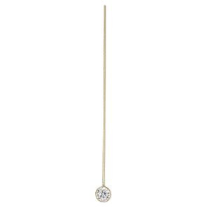 Head pin, cubic zirconia and 14Kt gold-filled, clear, 1-1/2 inches with 3mm faceted round, 24 gauge. Sold individually.