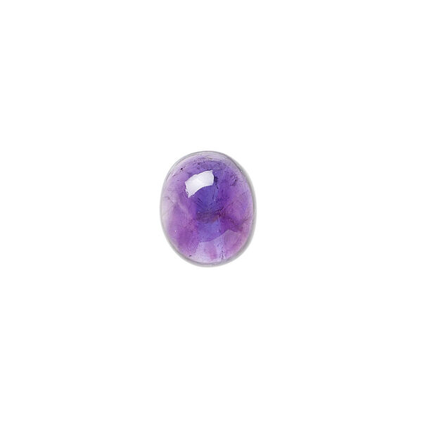 Cabochon, amethyst (natural), 12x10mm calibrated oval, B grade, Mohs hardness 7. Sold per pkg of 2. image number 0