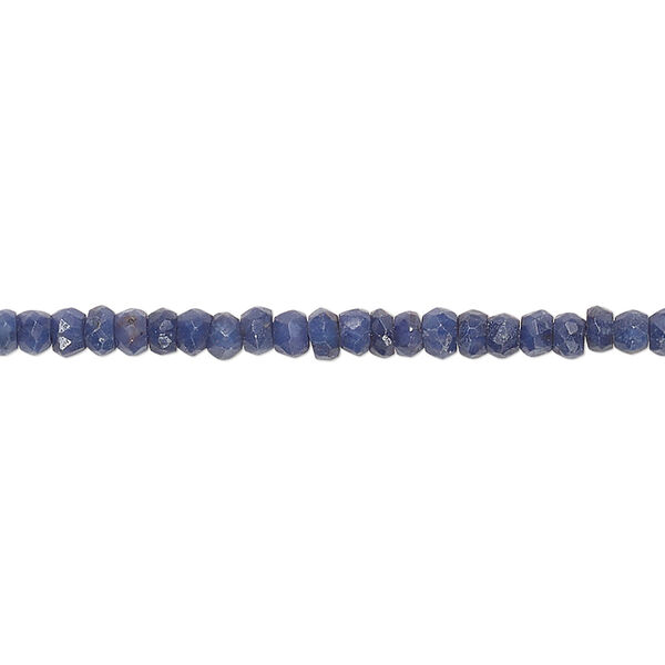 Denim blue sapphire 1pkg1, hand-cut faceted rondelle bead 14 inch 3x2mm-4x2mm image number 0