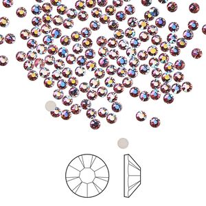 Flat back 1440pk mesmera AB foil back, Preciosa MAXIMA Czech crystal rhinestone 2.1-2.3mm chaton rose round SS7