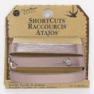 Bracelet, wrap, leatherette / nickel-finished "pewter" / steel, brown, 12mm wide, 22 inches with (2) lobster claw clasps. Sold individually.