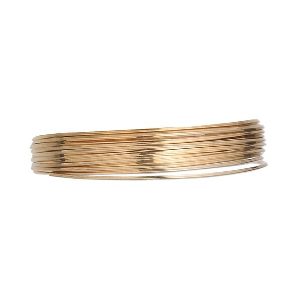 Wire, 12Kt gold-filled, full-hard, square, 24 gauge. Sold per pkg of 5 feet. image number 0