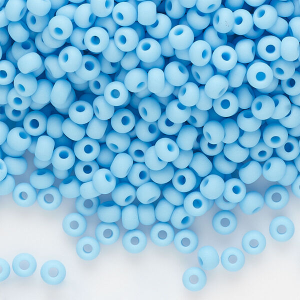 Seed bead, Preciosa Ornela Czech glass, pkg/500g, #8 rocaille, opaque matte sky blue, (63020). image number 0