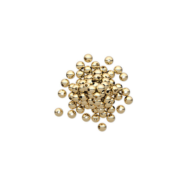 Bead, 14Kt gold-filled, 2mm smooth round. Sold per pkg of 100. image number 0