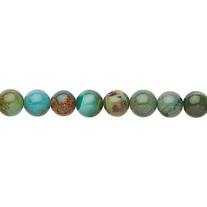 Turquoise 1pkg1, round bead 15.5-16 inch 6mm