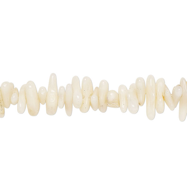 Bamboo coral 1pkg1, cupolini bead, 15 inch white 6x1mm-14x3mm image number 0