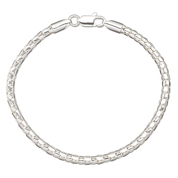 Bracelet, Create Compliments®, sterling silver, 3.5mm tube link, 7 inches with lobster claw clasp. Sold individually. image number 0