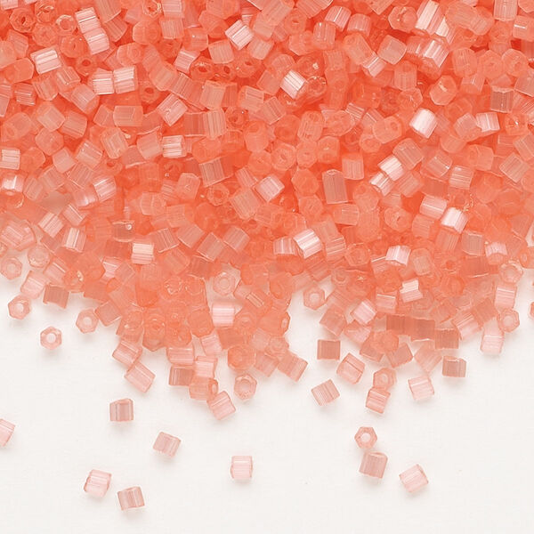 Seed bead, Preciosa Ornela Czech glass, pkg/500g, #11 2-cut hex, translucent solgel dyed satin rose, (05191). image number 0