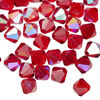 Bead 1pkg72 red AB translucent, Celestial Crystal&reg;, 8mm bicone image number 0