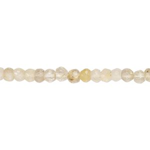 Golden rutilated quartz 1pkg1, hand-cut faceted rondelle bead natural 14 inch 4x3mm-5x4mm