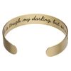 Bracelet cuff 1pkg1 antique gold-finished brass, black, 12mm wide with peacock on outside / "Life is tough my darling, but so are you" on inside. image number 1