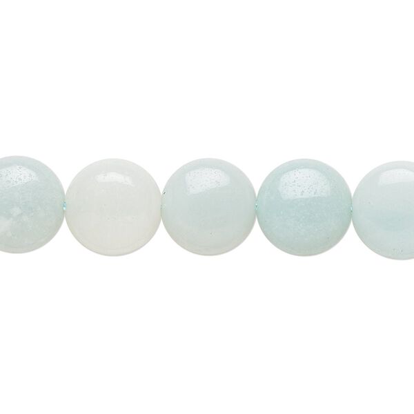 Amazonite 1pkg1, hand-cut flat round bead natural light to dark 15.5-16 inch 10mm image number 0