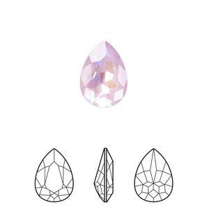 Fancy stone 12pk crystal lavender DeLite, Crystal Passions® 14x10mm pear 4320