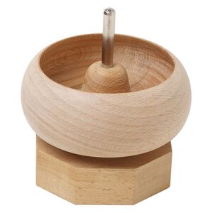 Tool, Speedy Stringer™ 1pkg1, beechwood, 4x3.5 inches, 1-inch deep bowl, includes "J" needle