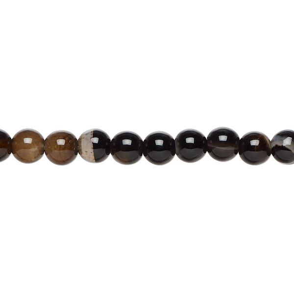 Black agate 1pkg1, round bead 15 inch 5mm image number 0