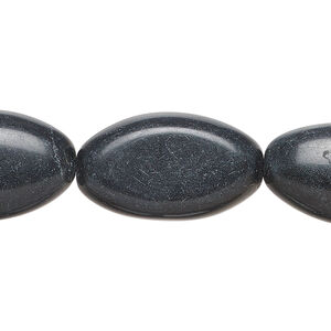 Blackstone 1pkg1, flat-sided puffed oval bead, 15 inch 24x14mm-25x15mm