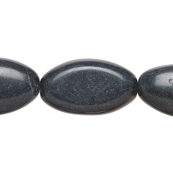 Blackstone 1pkg1, flat-sided puffed oval bead, 15 inch 24x14mm-25x15mm image number 0