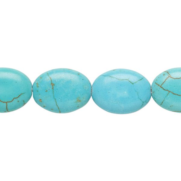 Magnesite 1pkg1, puffed oval bead 15 inch 15x12mm-16x12mm image number 0