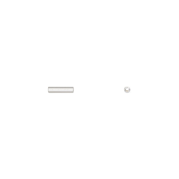 Bead, sterling silver, 6x1.5mm tube. Sold per 1/4 troy ounce pkg, approximately 100 beads. image number 0