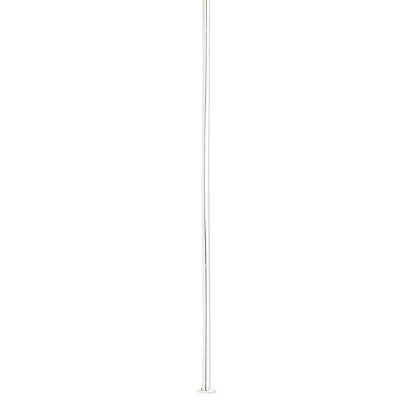 Head pin, silver-plated brass, 3 inches, 21 gauge. Sold per pkg of 100. image number 0