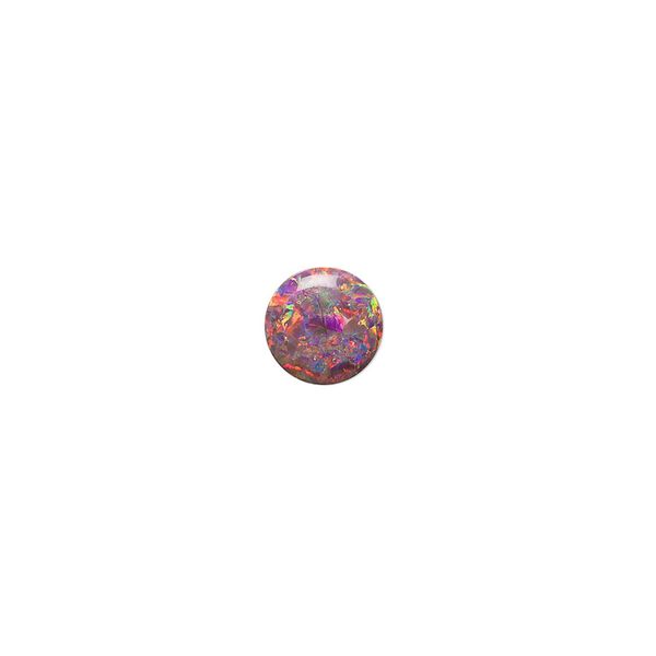 Cabochon, Mexican "opal" (silica and epoxy) (man-made), 8mm calibrated round. Sold individually. image number 0