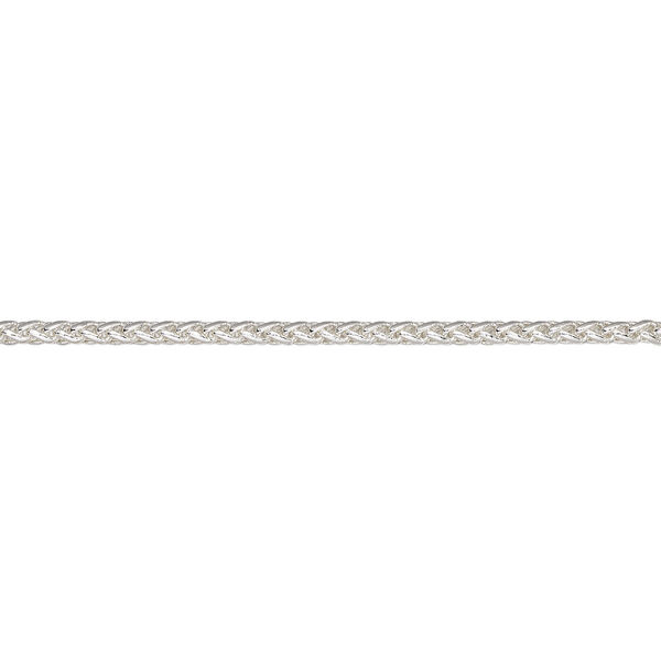 Chain, silver-plated brass, 3.2mm ponytail. Sold per pkg of 5 feet. image number 0
