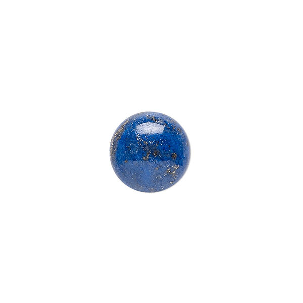 Cabochon, denim lapis (natural), 12mm calibrated round, C grade, Mohs hardness 5 to 6. Sold per pkg of 4. image number 0