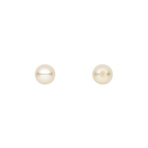 Pearl 10pk cream, Preciosa Czech crystal 6mm half-drilled round