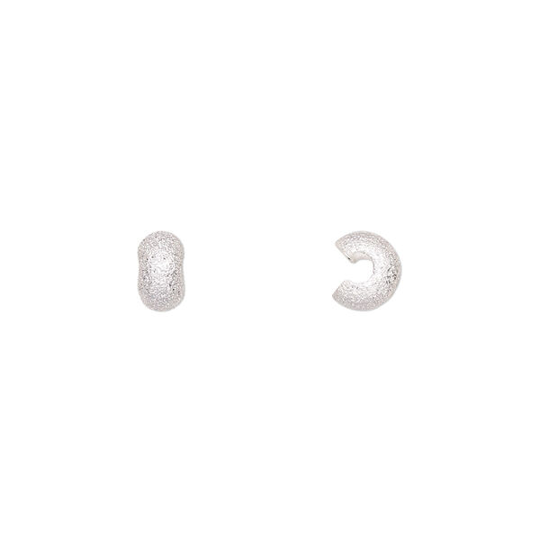 Crimp cover, silver-plated brass, 5x4.5mm stardust rondelle. Sold per pkg of 100. image number 0