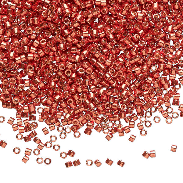 Seed bead, Delica®, glass, pkg/7.5g, #11 round, Duracoat® opaque galvanized berry (DB-1838). image number 0