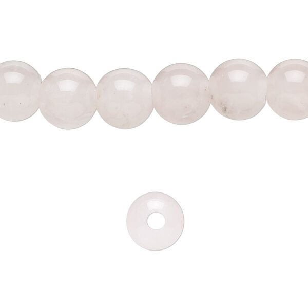 Bead, rose quartz (natural), 8mm round. B grade, Mohs hardness 7. Sold per pkg of 10. image number 0