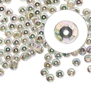 Flat back, Czech glass rhinestone, clear AB, 3.8-4mm round Loch Rosen, SS16. Sold per pkg of 144 (1 gross).