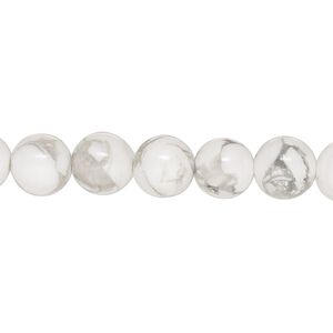 Howlite 1pkg1, round bead natural 15.5-16 inch 8mm