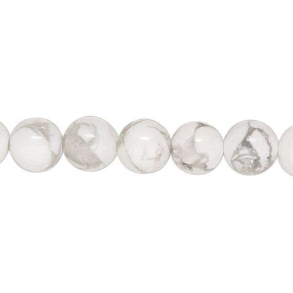 Howlite 1pkg1, round bead natural 15.5-16 inch 8mm image number 0
