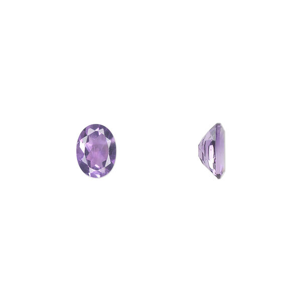 Gem, amethyst (natural), light to medium, 7x5mm faceted oval, A grade, Mohs hardness 7. Sold individually. image number 0