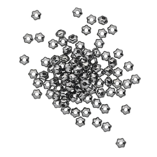 Bead, gunmetal-plated brass, 3x2mm star. Sold per pkg of 100. image number 0