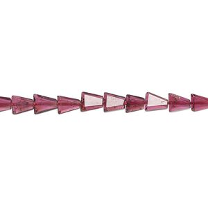 Rhodolite garnet 1pkg1, hand-cut faceted flat triangle bead 15.5-16 inch 4x4x2mm-6x6x4mm