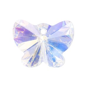Focal 1pk translucent crystal AB, Celestial Crystal® 30x23mm butterfly