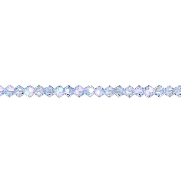 Bead 144pk light sapphire shimmer 2X, Crystal Passions® 3mm bicone 5328 image number 0