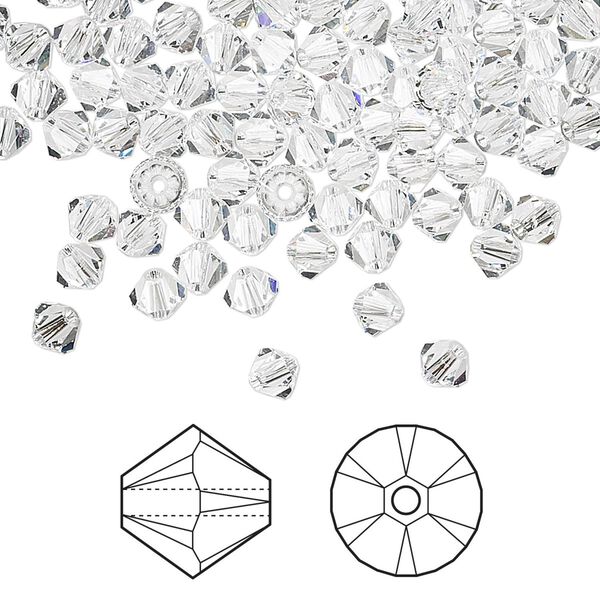 Bead 1440pk crystal, Swarovski® 4mm XILION bicone 5328 image number 0
