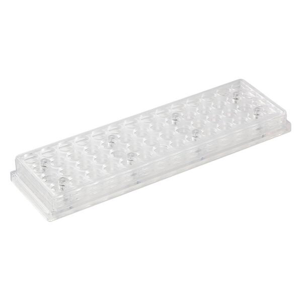 Organizer, plastic, clear, 11-5/16x3-5/16x1-1/16 inches, with 56 slots, 9/16 inch diameter. Sold individually. image number 1