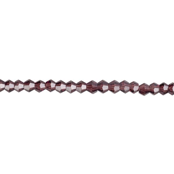 Bead 1pk 16 facets transparent amethyst purple, Celestial Crystal® 3mm bicone 15.5-16 inch image number 0