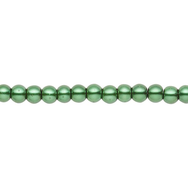 Bead, crystal pearl, forest green, 3-4mm round. Sold per pkg of (2) 15-1/2" to 16" strands, approximately 200 beads. image number 0