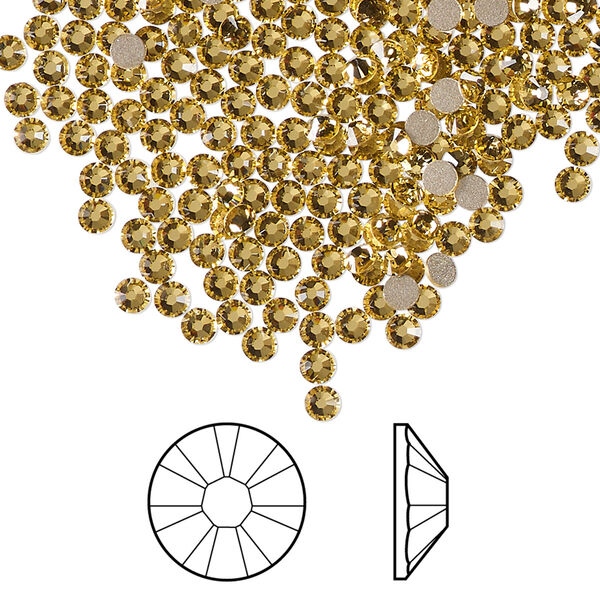 Flat back 1pkg1440 dark jonquil foil back, Swarovski® ReCreated™ 2.5-2.7mm round SS9 2058 image number 0