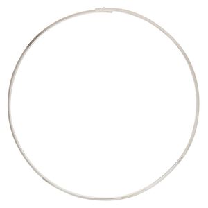 Neckwire, silver-plated brass, 3mm rigid flat, 16 inches with locking ends. Sold individually.